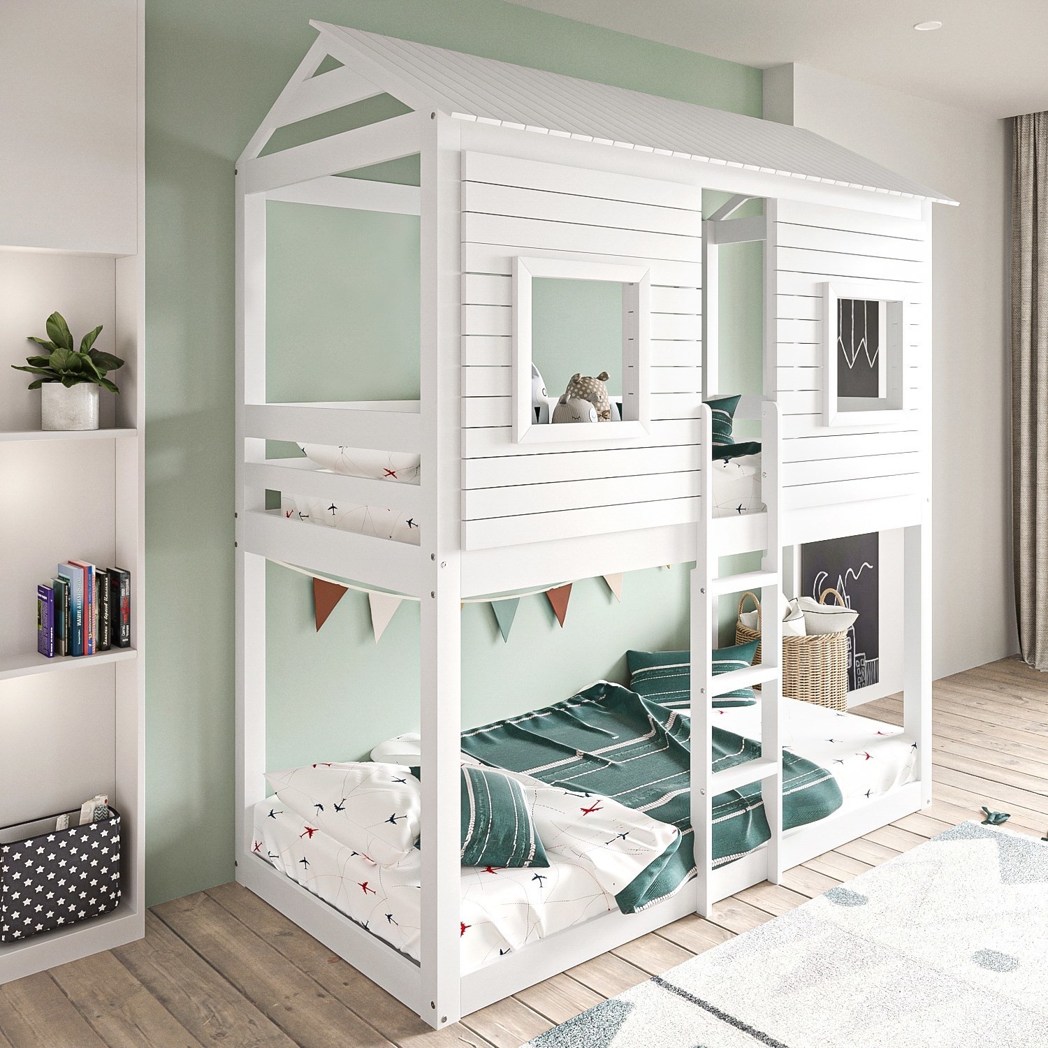 Read more about House bunk bed in white jasper